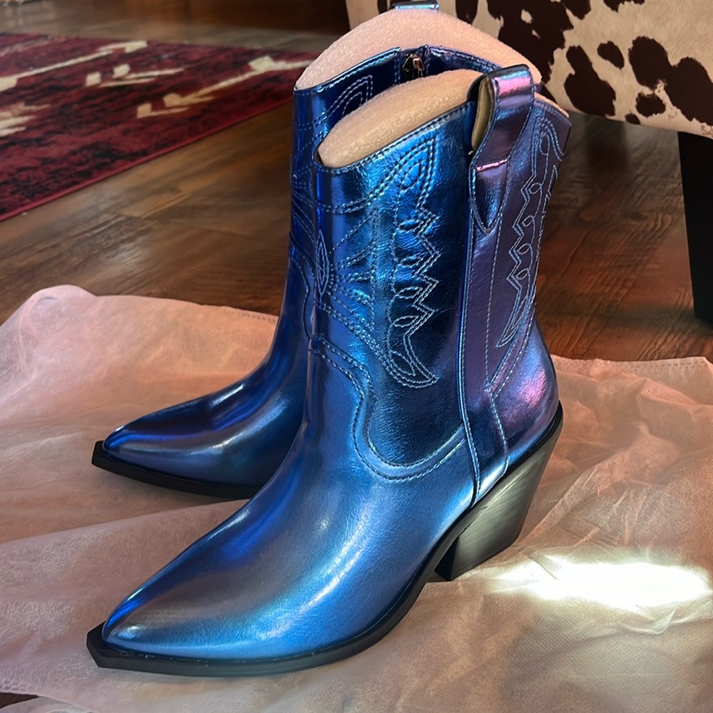 Corkys Rowsy Metallic blue boots